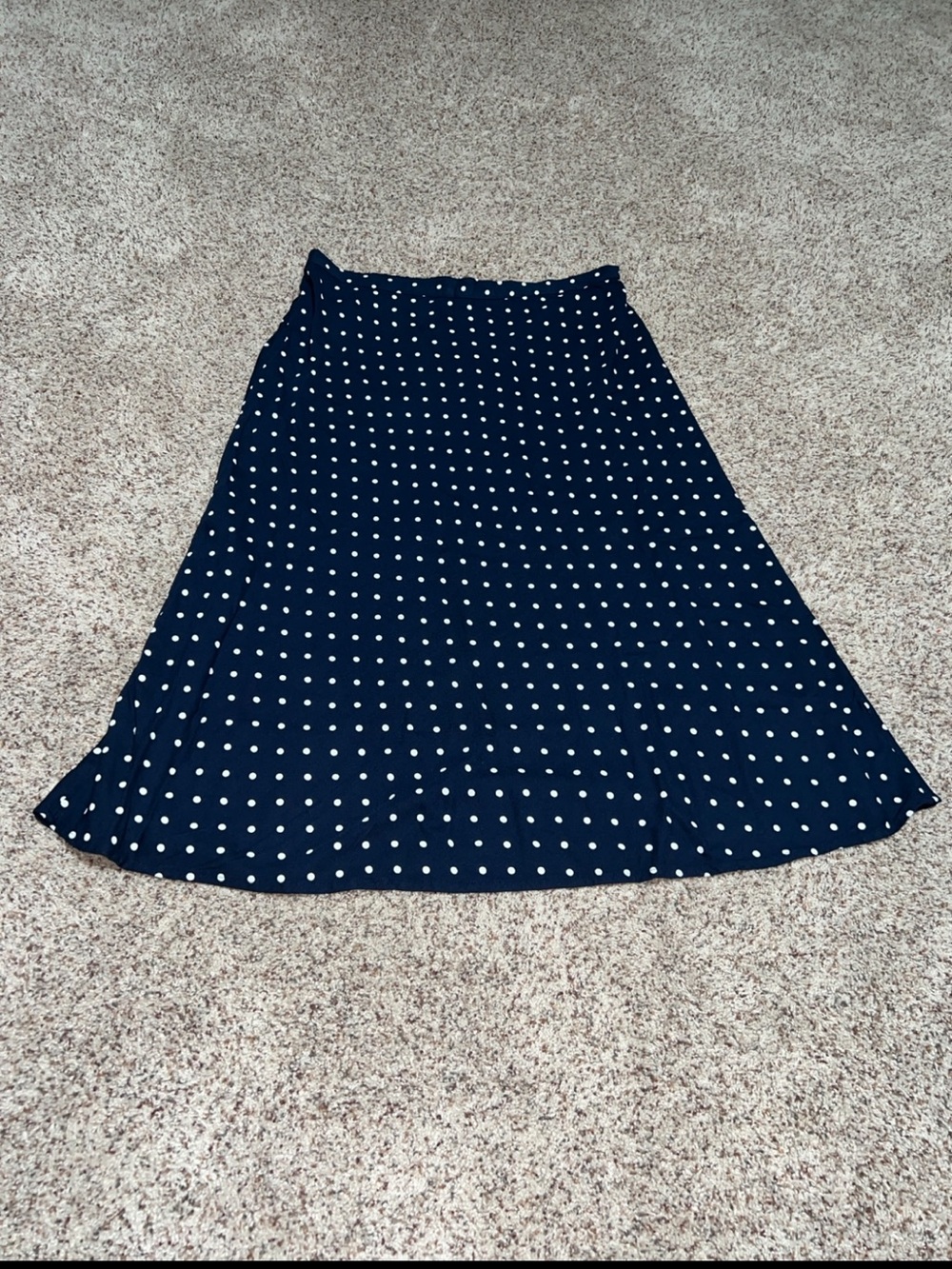 Old Navy Navy Blue & White Polka Dot Midi Skirt Size Large